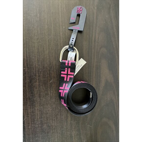 3 For $6 NWT No Boundaries Womens Small/Large Printed Geo Belt Black Pink - Picture 2 of 4